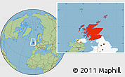 Savanna Style Location Map of Scotland, highlighted country