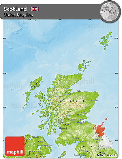 Physical Map of Scotland