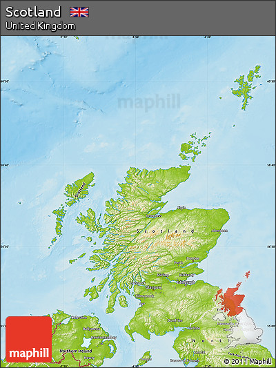 Physical Map of Scotland