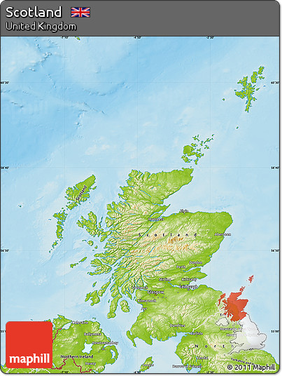 Physical Map of Scotland