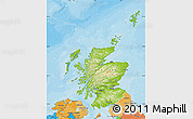 Physical Map of Scotland, political outside