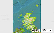 Physical Map of Scotland, satellite outside