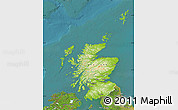 Physical Map of Scotland, satellite outside