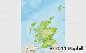 Physical Map of Scotland, shaded relief outside