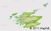 Physical Panoramic Map of Scotland, cropped outside