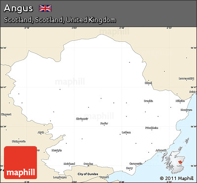 Classic Style Simple Map of Angus