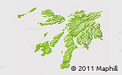 Physical 3D Map of Argyll and Bute, cropped outside