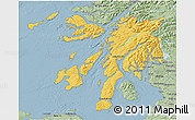 Savanna Style 3D Map of Argyll and Bute