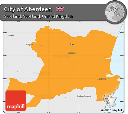 Free Political Simple Map Of City Of Aberdeen Single Color