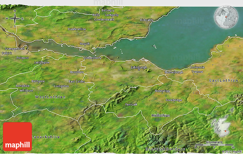 Satellite 3D Map of City of Edinburgh