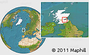 Satellite Location Map of City of Edinburgh, highlighted grandparent region