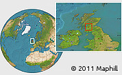 Satellite Location Map of City of Glasgow