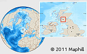 Shaded Relief Location Map of City of Glasgow