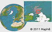 Satellite Location Map of Falkirk, highlighted country, highlighted grandparent region