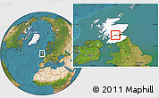 Satellite Location Map of Falkirk, highlighted grandparent region