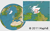 Satellite Location Map of Falkirk, highlighted parent region
