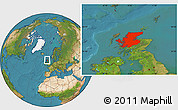 Satellite Location Map of Highland