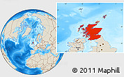 Shaded Relief Location Map of Scotland