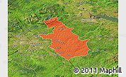 Political Map of North Lanarkshire, satellite outside