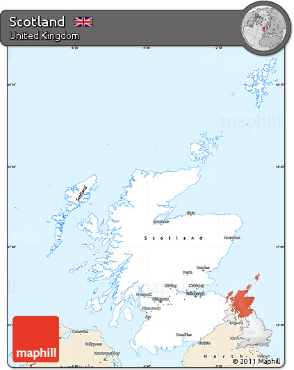 Classic Style Simple Map of Scotland