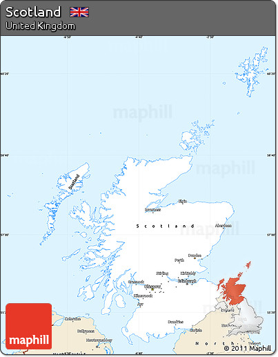 Classic Style Simple Map of Scotland