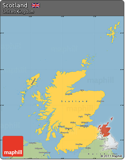 Savanna Style Simple Map of Scotland