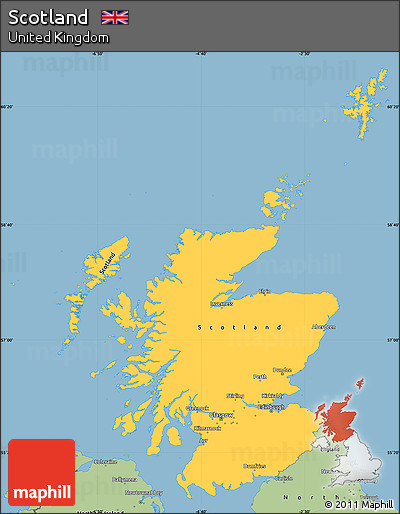 Savanna Style Simple Map of Scotland