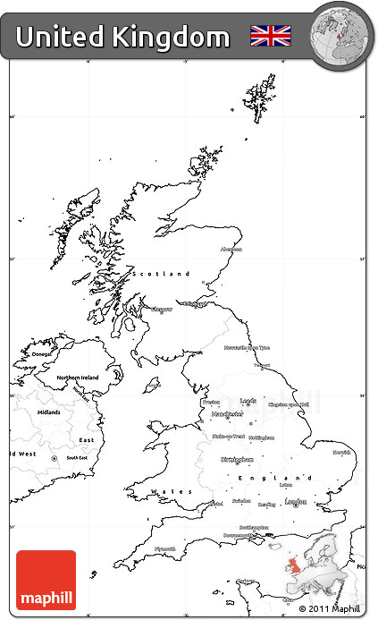 Blank Simple Map of United Kingdom