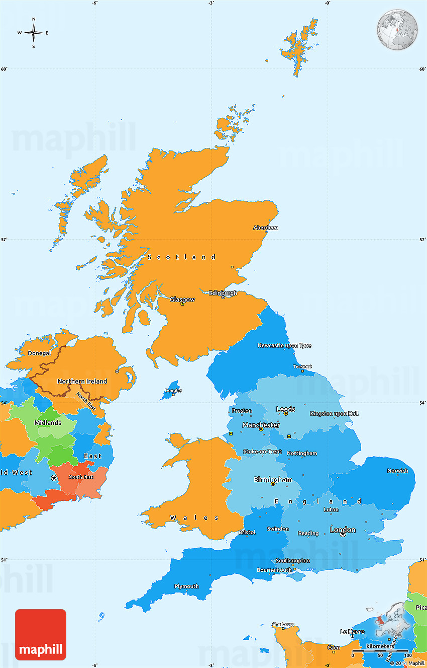 Easy Map Of England