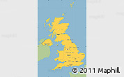 Savanna Style Simple Map of United Kingdom, single color outside