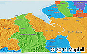 Political 3D Map of Flintshire - Sir Y Fflint