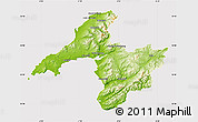 Physical Map of Gwynedd, cropped outside