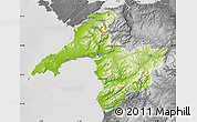 Physical Map of Gwynedd, desaturated