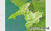 Physical Map of Gwynedd, satellite outside