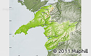 Physical Map of Gwynedd, semi-desaturated