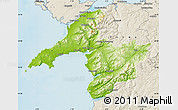 Physical Map of Gwynedd, shaded relief outside