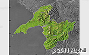 Satellite Map of Gwynedd, desaturated