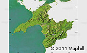 Satellite Map of Gwynedd, single color outside