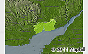 Physical Map of Newport - Casnewydd, darken