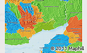 Physical Map of Newport - Casnewydd, political outside