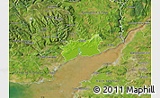 Physical Map of Newport - Casnewydd, satellite outside