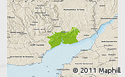 Physical Map of Newport - Casnewydd, shaded relief outside
