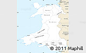 Classic Style Simple Map of Wales