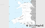 Gray Simple Map of Wales