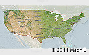 Satellite 3D Map of United States, lighten