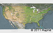 Satellite 3D Map of United States, semi-desaturated