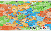 Political Shades Panoramic Map of ZIP codes starting with 350