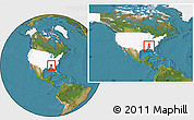 Satellite Location Map of ZIP code 35007, highlighted country, highlighted state, within the entire country