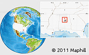 Physical Location Map of ZIP code 35233, highlighted country, highlighted county