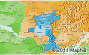 Political Shades 3D Map of ZIP codes starting with 358